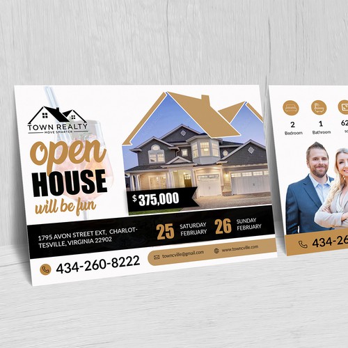 Open House Flyer - Champaign and Snacks! Design by Alphabet ♥