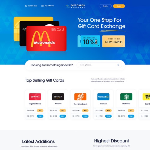 Designs | Modern Customer Engaging Website for our Online Gift Card ...
