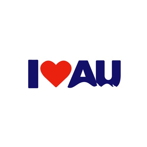 I Love Au Logo to appeal tourists and locals alike Design by playflowstudio