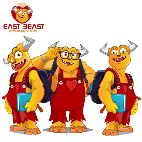 The East Beast - a fun mascot for an elementary school Design by BroomvectoR