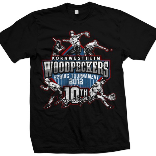 Design di Help Woodpeckers Softball Team with a new t-shirt design di BIOhazard!™