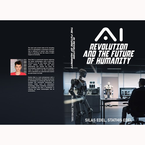 Futuristic AI Book Cover - AI vs Humans/Dark Design by Aaniyah.ahmed