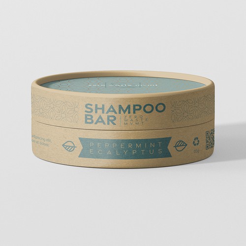 Packaging design for a zero waste shampoo bar! Design by gbraga