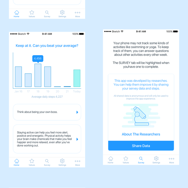 Design by Olha Uzhykova titled "App that promotes physical activity concept"