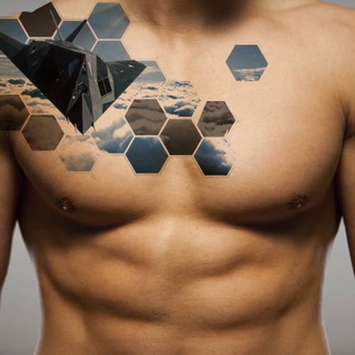 Tattoo with Stealth Bomber Design by 5291