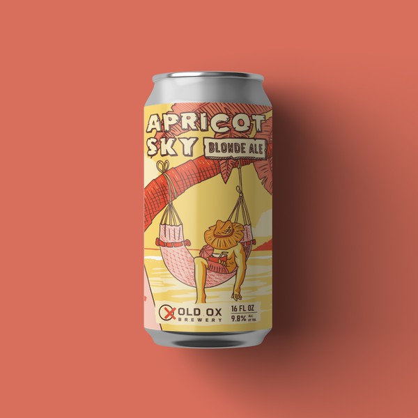 Summer themed beer can design. 