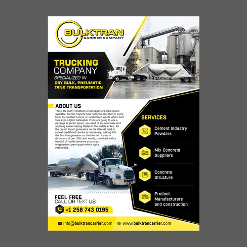 Trucking company marketing flyer Design by Logicainfo ♥