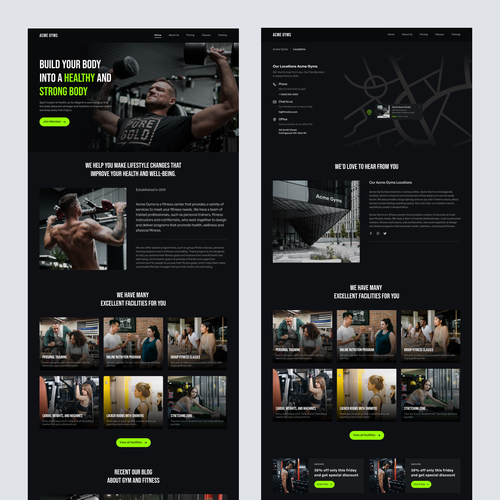 Design homepage and location page for Gym website Design by Ramoness