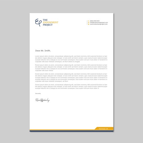 Clean, simple note design, The Endowment Project Design by LAXMI DESIGNHUB