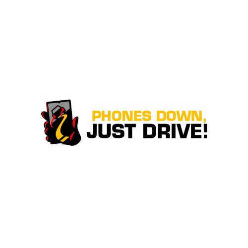 Eye-catching logo for distracted driving campaign Phones Down, Just Drive! Design by Jettgraphic
