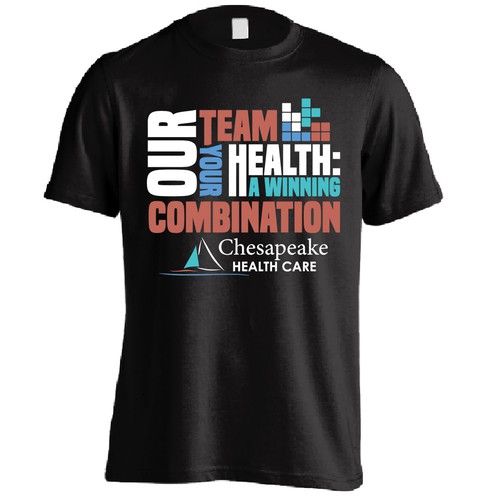 コンペ「Design the Winning Look for our T-Shirt – Our Team, Your Health: A Winning Combination」のデザイン by mozaikworldさん 
