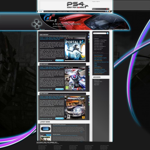 Create a vibrant new web 2.0 look for a PS4 gaming blog! Design by ouebDC
