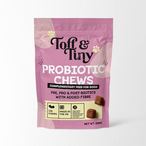 Pouch packaging design - Probiotic Chews for dogs Design by Manthanshah