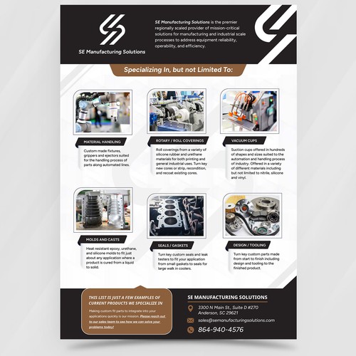 Clean single page line card for potential customers Design by Chriest.