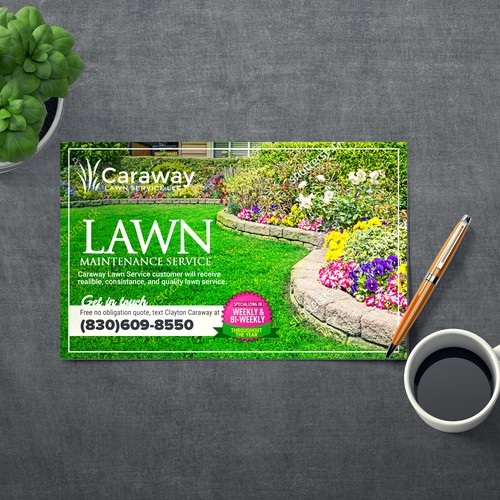 Lawn Service Postcard mailers Postcard, flyer or print contest