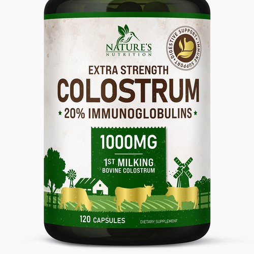 Powerful, Colostrum Design Needed for Nature's Nutrition Design by FreshApple@Michelle