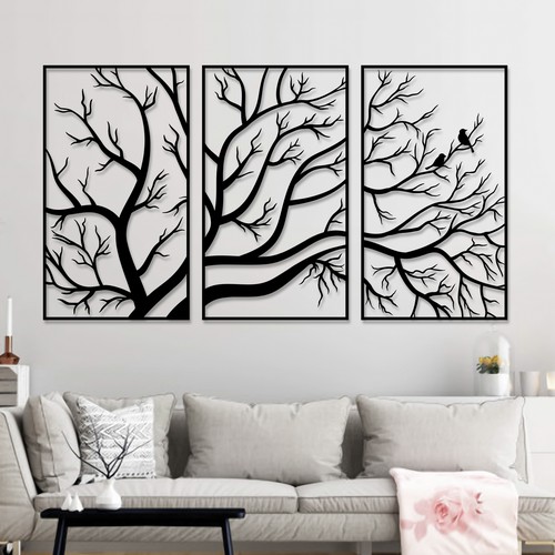 3 Frame Metal Wall Art Tree Design Design by Alona K.