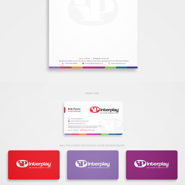 Colorful Stationery Design for Toy Company