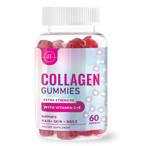 Hello Lovely needs a Collagen Gummies product label Design by 55rova