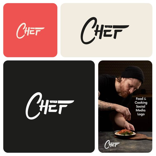"CHEF": Food & Cooking Social Media Logo Design by Faveo®