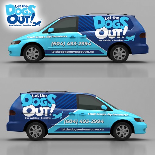 Design a Minivan Vehicle Wrap for Dog Walking Business Design réalisé par adelea