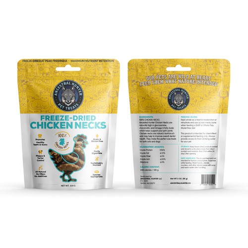 Design a fun and creative pet treat pouch label packaging for an all natural pet treat company Design by Bee Man