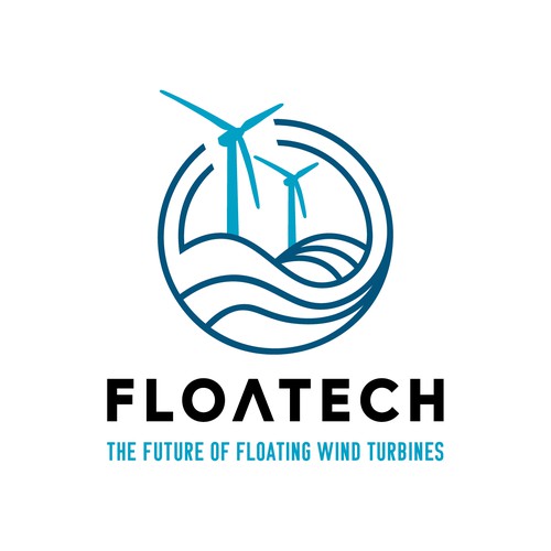 Creation of a logo for a wind turbine research project: FLOATECH Design by Jay Little Design