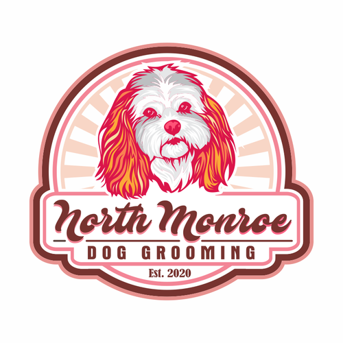 Dog grooming logo with vintage feel. Design by d'jront