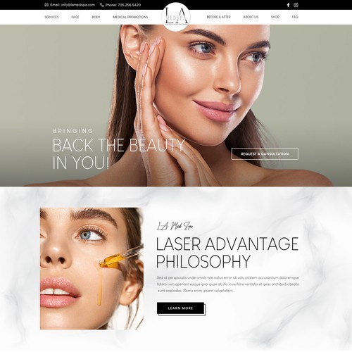 Website design for elegant medical spa Design by OMGuys™