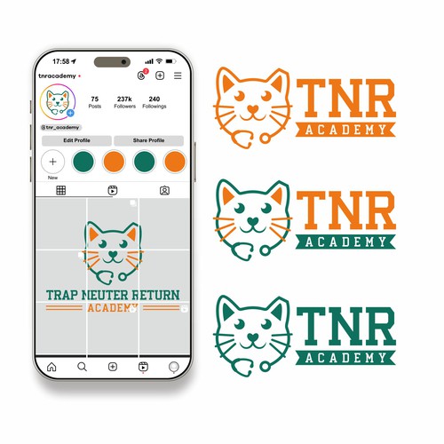 Calling all cat lovers! Design an online TNR (Trap-Neuter-Return) Academy logo and save cats! Design by Hochbaum