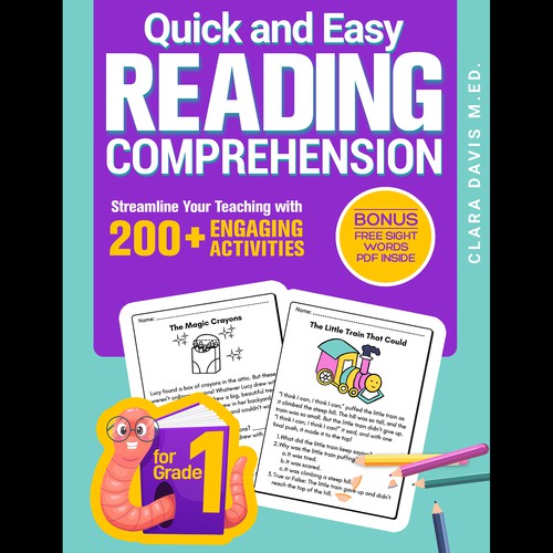 BOOK COVER: Grade 1 Reading Comprehension - Professional Workbook for Kids Design by Aaniyah.ahmed