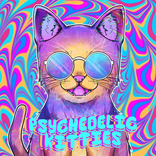 Psychedelic Cats Auto Generated Trading Cards to raise money for Cat Rescue Ontwerp door yukiaruru