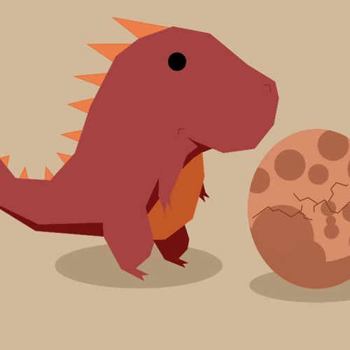 draw a cute T-REX icon/mascot Réalisé par Kuroi yuki