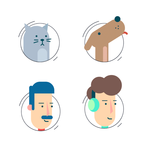 Diseño de Maryia Dziadziulia titulado "Lottie Animations / Avatars"