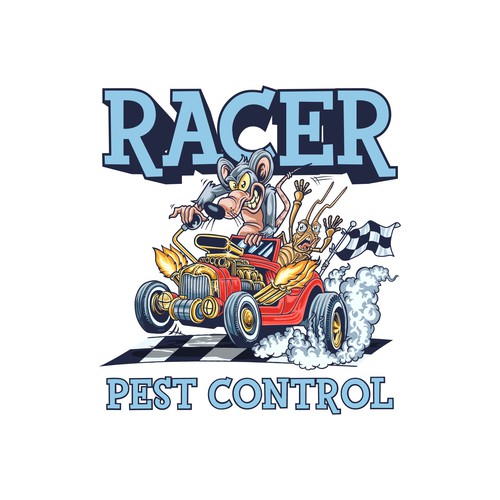 Design a cartoonish "Racing Pest at finish line" to promote our new pest control company Design by Hadeboga Studio