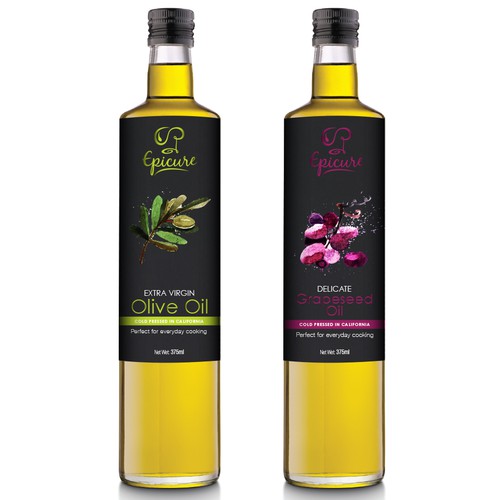 Epicure Olive Oil label Design Design by Ide Studios