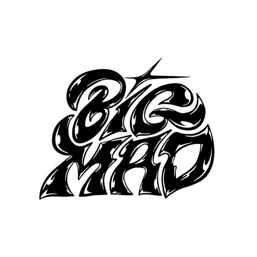 Custom typography logo for Melbourne hardcore band BIG MAD Design by Ace.of.Spikes_Studio