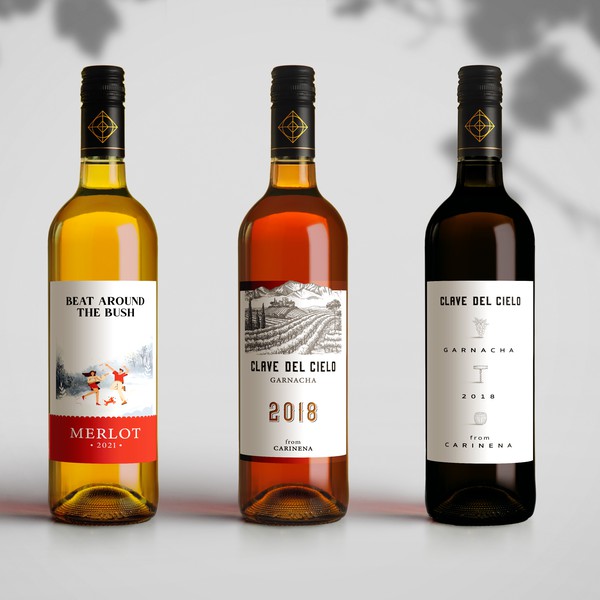 3 alterative wine label concept