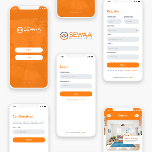 Property Rental App needs UI/UX designs Design by RFNco
