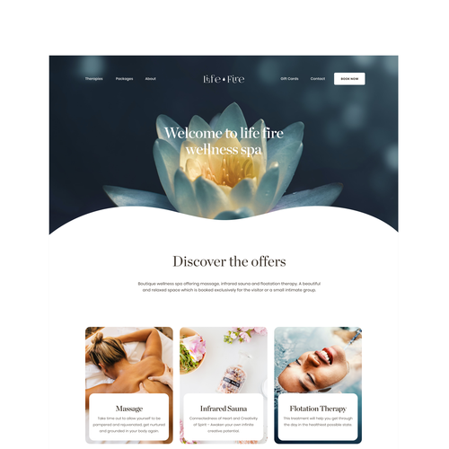 Simple Wellness Spa Website Design réalisé par Valeria Galati