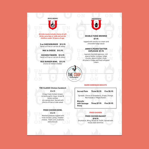 New Union Burger Bar Menu Design by zarifa86