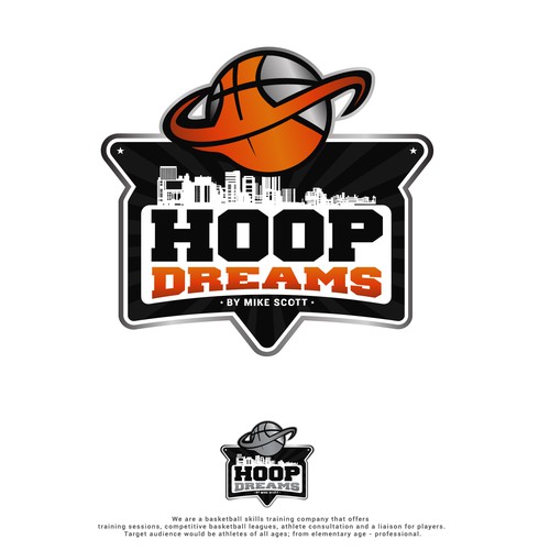 Create a sleek, athletic logo for Hoop Dreams by Mike Scott Design by Mark Takeuchi