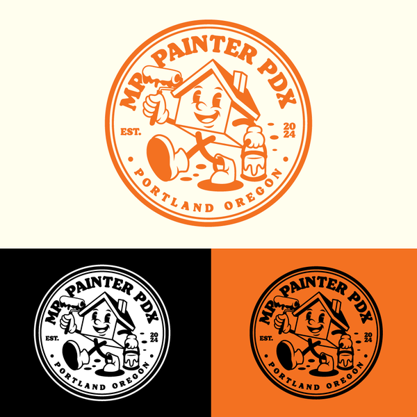 New Logo and company mascot for Mr. Painter PDX. A house painting company in Portland Oregon.