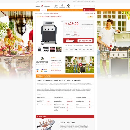 Online-Shop Design: New design for grill-profi-shop.de Design por Technology Wisdom