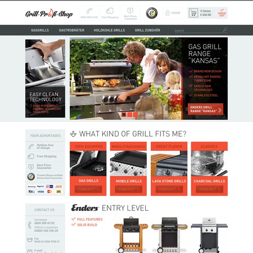 Online-Shop Design: New design for grill-profi-shop.de Réalisé par brunomendes