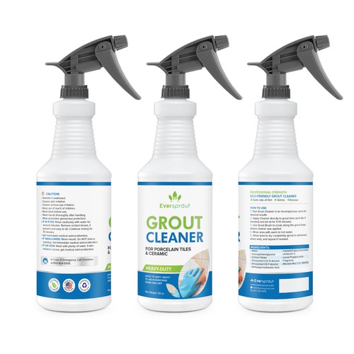 Product Label Design for Eco-Friendly Grout Cleaner Design by DesignSBS