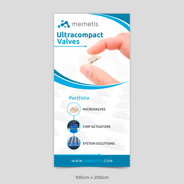Roll-up banner for a high-tech startup