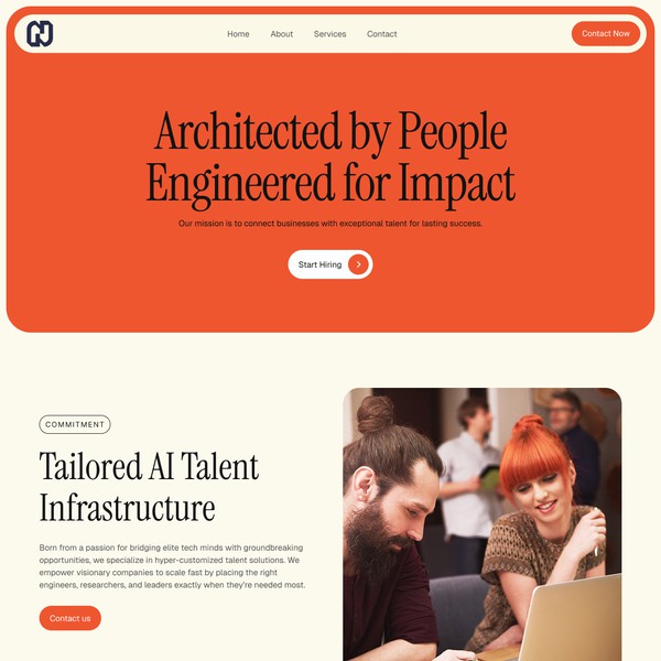 Modern Website for AI Talent Sttartup | b2b | recruitment | HR