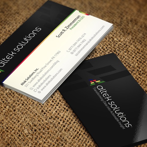 New Business Card Design for Business Intelligence Consulting Company Réalisé par conceptu