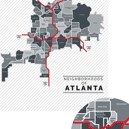 Neighborhood Map of Atlanta Design by ANGEL■█